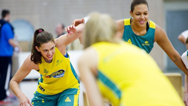 Marianna Tolo and Liz Cambage prepare for the Rio Olympic Games.