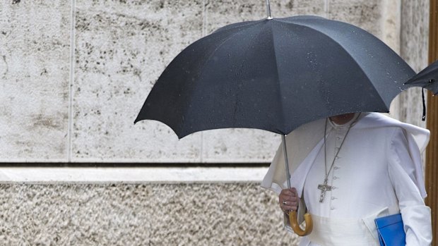 Pope Francis arrives for the afternoon session of the synod of bishops at the Vatican on Saturday.