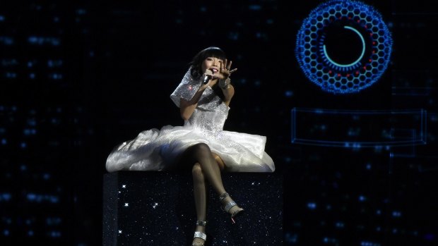 Australia's Dami Im performs the song 'Sound Of Silence' during the Eurovision Song Contest final in Stockholm