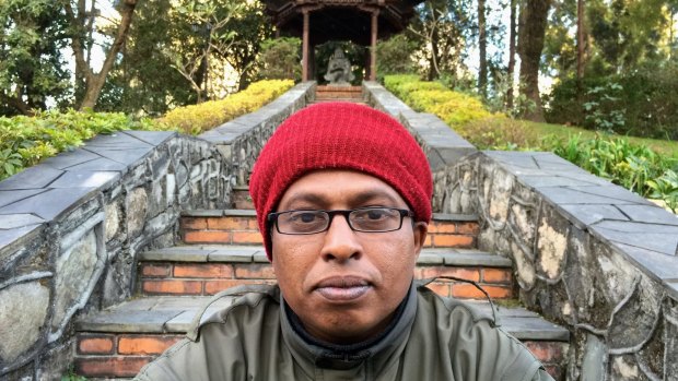 Hemantha Kuruppu, 41, in Kathmandu, Nepal, where he has been granted refugee status by the United Nations. Last year he was refused entry to Australia and repatriated to Sri Lanka.


