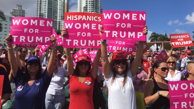 Latinos turned up to cheer Donald Trump in Florida.