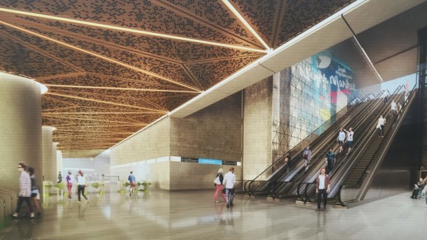An artists impressions of the CBD North Station.