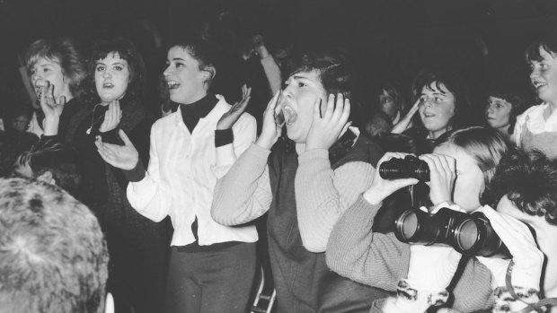 Teenage fans at the Beatles concert in 1964. 