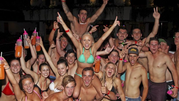 Not quite adults: Schoolies celebrate the end of school.
