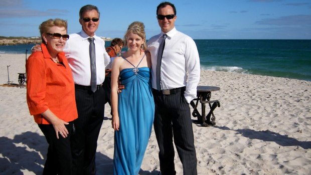 Jeremy Buckingham (far right) with his mother-in-law Sheila (far left), who died from cancer.