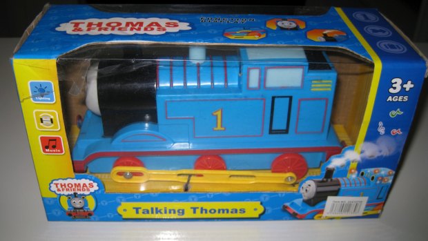 Small parts of the Talking Thomas toy came off when force was applied.