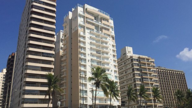 Lula was sentenced in relation to a triplex penthouse apartment in the Solaris building, second from left, in Guaruja, on the Sao Paulo coast, Brazil.