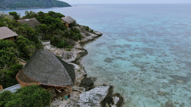 Each of the six new cliffside lodges made of bamboo, driftwood, glass and hand-cut stone come with a private butler, sea views and private paths that lead to rocky coves.