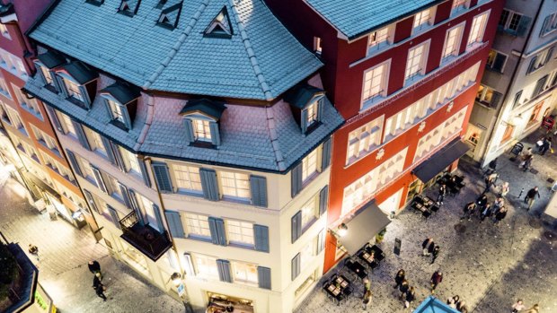 Marktgasse Hotel, Zurich. The building dates back eight centuries.