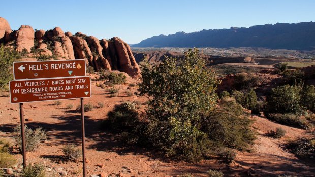 Hell's Revenge Sand Flats Recreation Area is just outside Moab, Utah.