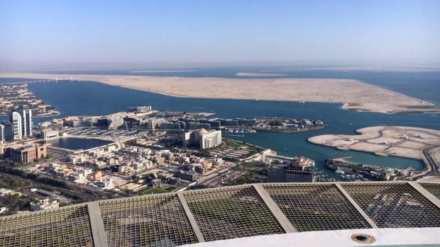 The view from the St Regis Abu Dhabi helipad.