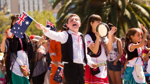 Participants in last year's Australia Day march. 