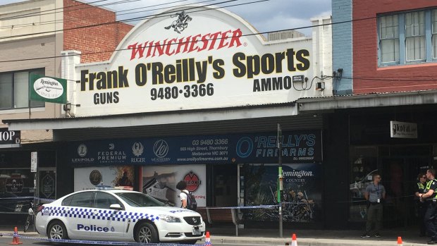 More than 60 guns were stolen from this Thornbury store on Monday.