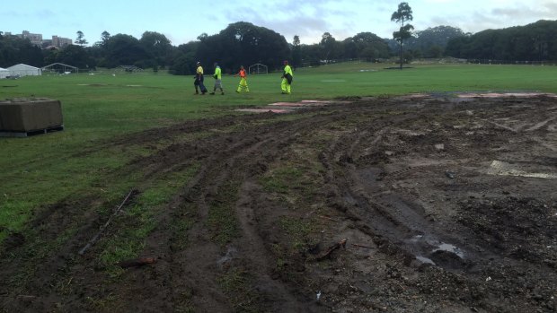 Mud bath: The Camp Gallipoli event has been moved from Centennial Park because of the storms.