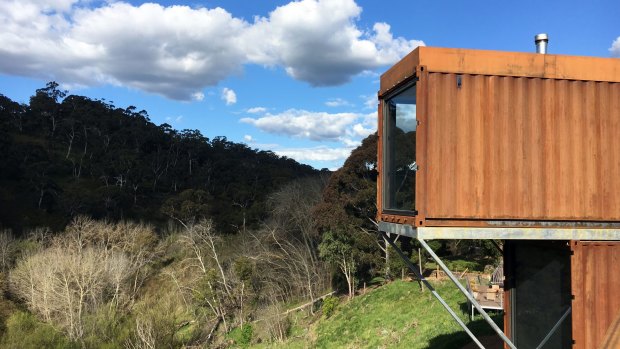 Clifftop at Hepburn's new villas are constructed from shipping containers.