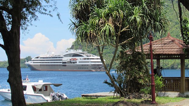 The Ponant L'Austral at Banda Neira.