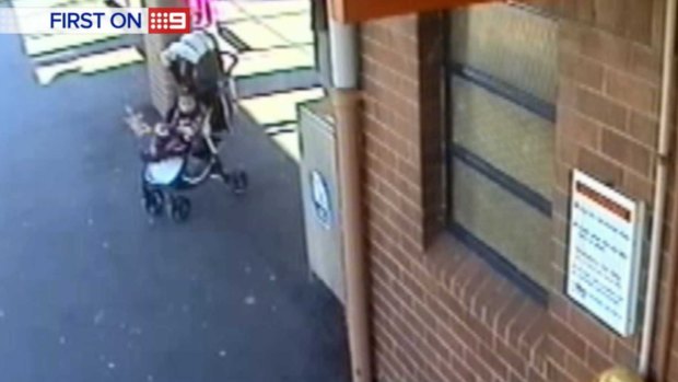 A toddler has been injured after her pram rolled off a railway platform onto train tracks.