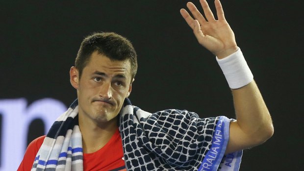 Bernard Tomic after being defeated by Andy Murray.
