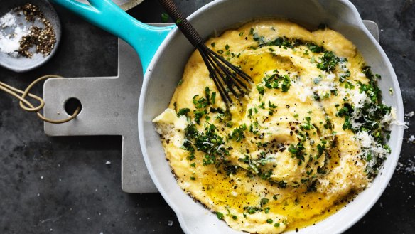 Ultimate comfort food: Adam Liaw's winter herb polenta.