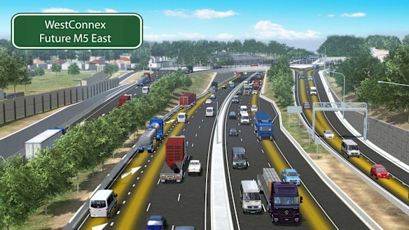 An artist's impression of part of the WestConnex project.