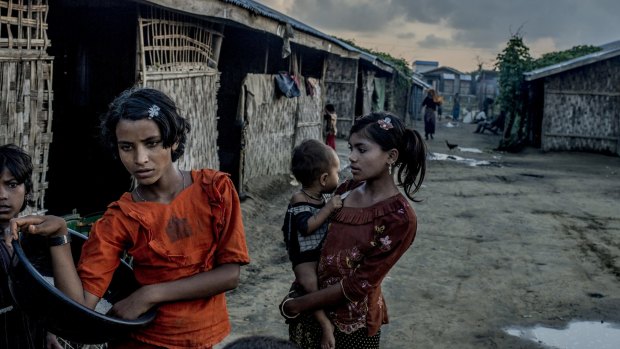 A camp full of Rohingya refugees on the edge of Sittwe.