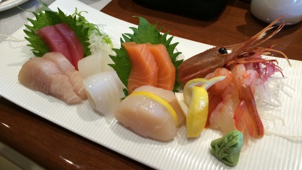 After a visit to the Japanese bathhouse on board the Diamond Princess, try a plate of sashimi.
