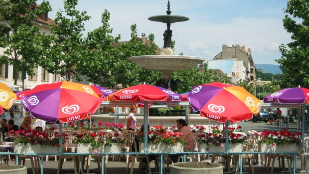 Cafe in the Place de March in Carouge.