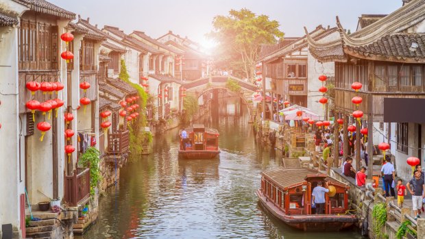 The ancient town of Suzhou, China .