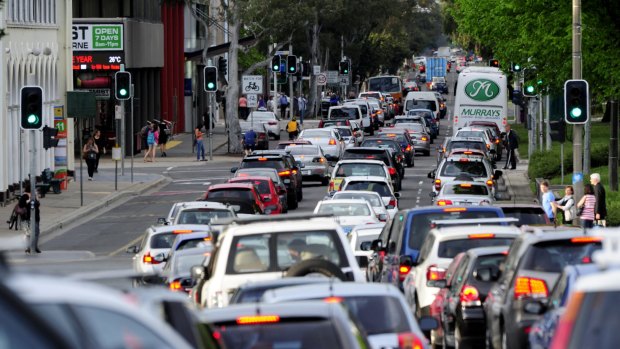 Options for improvement: traffic on Canberra's Northbourne Avenue. 