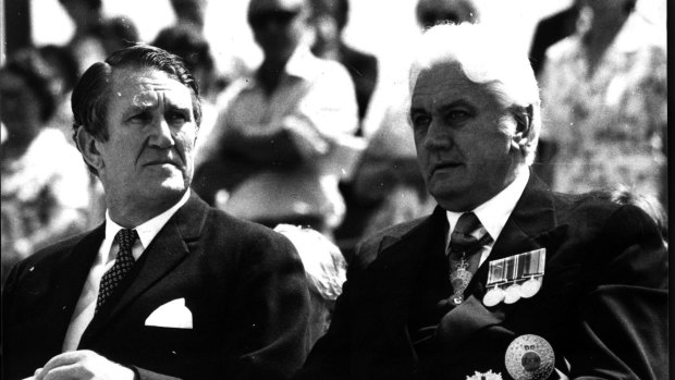Malcolm Fraser and John Kerr, pictured in 1976