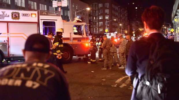 The aftermath of the explosion in New York's Chelsea neighbourhood on Saturday night.