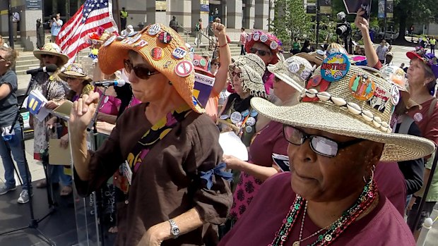 Protesters rally against House Bill 2 in Raleigh, North Carolina on Monday. House Democrats filed a repeal bill that stands little chance of passing.