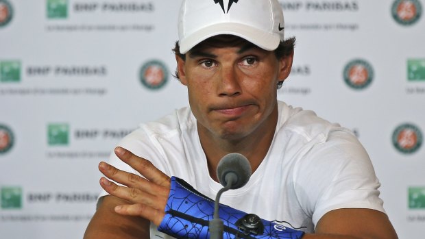 Rafael Nadal in May announcing he was pulling out of the French Open because of an injury.