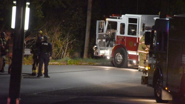 Officers at the scene of the shooting in Canonsburg, Pennsylvania.