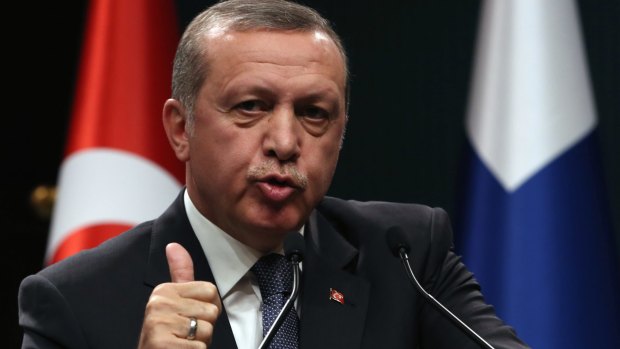 Wants EU recognition: Turkish President Recep Tayyip Erdogan in Ankara on Tuesday.