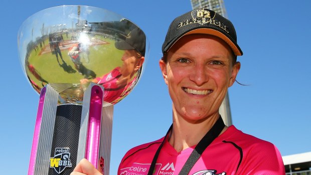 On fire: Sarah Aley led the Sydney Sixers to WBBL glory last month.