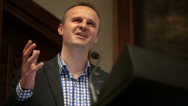 Chief Minister Andrew Barr would ban property developer donations for all parties in the ACT if re-elected. 