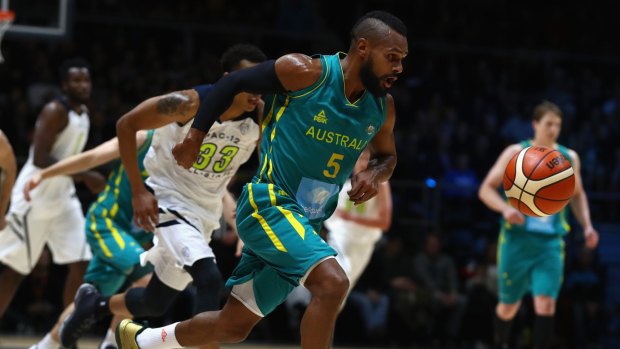 On the run: Boomers star Patty Mills was dominant in the recent series against the PAC-12 All Stars.