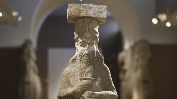 A figure at the Assyrian Hall of the Iraq National Museum in Baghdad. Assyria was a civilisation located near the modern-day city of Mosul, now held by IS.