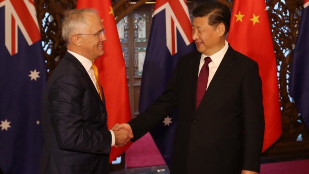 Prime Minister Malcolm Turnbull met with Chinese President Xi Jinping at the Diaoyutai State Guesthouse in Beijing in April.
