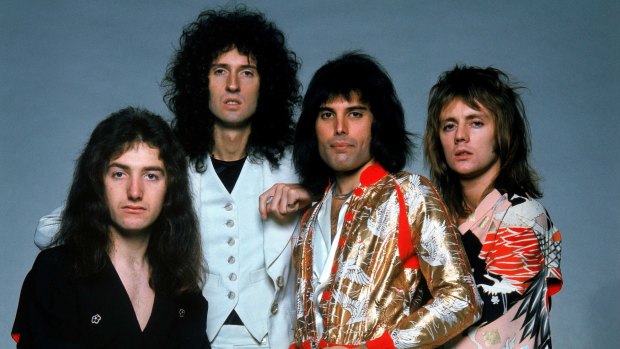 The band's original line-up: John Deacon, Brian May, Freddie Mercury and Roger Taylor. 