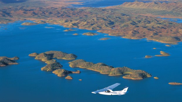 Aerial view of Lake Argyle, near Kununurra. 