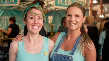 Lauren Davie and Elena Andoniou of Those Girls iced tea "couldn't be more thankful" for the constant hot days this summer. 