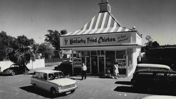 Australia's first Kentucky Fried Chicken store on Woodville Road, Guildford, during its opening week in 1968.