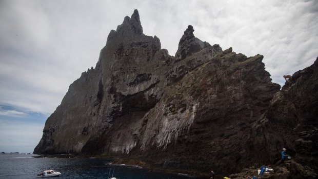 Scientists from The Australian Museum visit Balls Pyramid near Lord Howe Island.