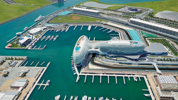 The Yas Marina Grand Prix Circuit and Yas Viceroy Abu Dhabi resort. 