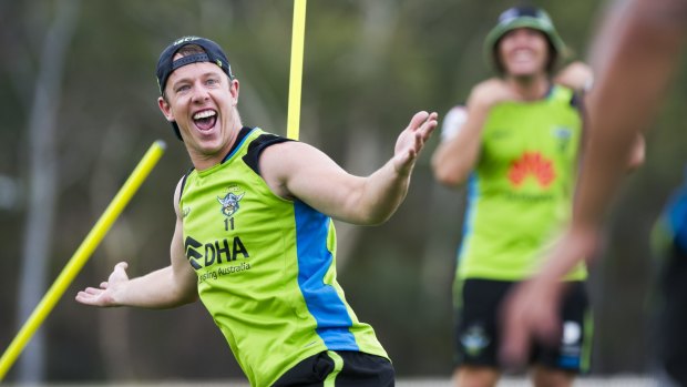 Happy as Sammy: Sam Williams will start at halfback against the Roosters.