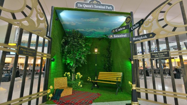 Park pod: The pop-up “park” at Terminal 2.