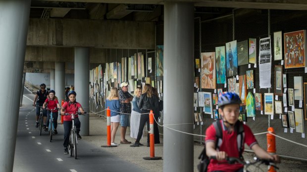 Freeway of art: the annual Art at Burnley Harbour exhibition, on under the Citylink freeway and beside the Yarra River at Burnley, is to close due to lack of funds.