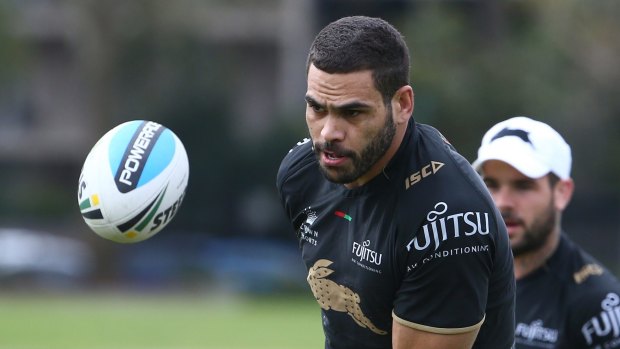 Leading from the back: South Sydney fullback Greg Inglis trains on Thursday before their finals match against the Cronulla Sharks.